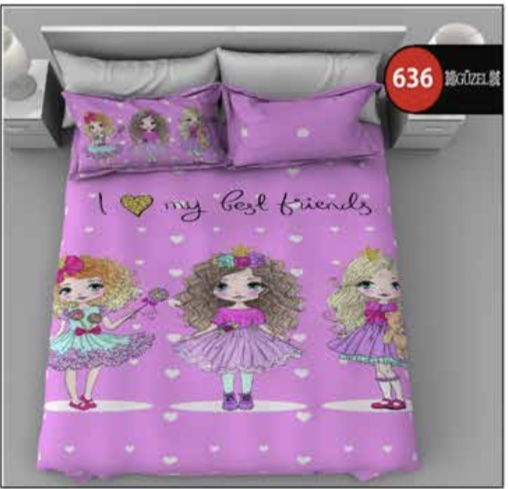 ست روتختی دخترانه سه بعدی گوزل یک نفره کد 636