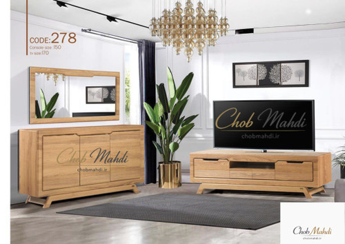 آینه کنسول و میز تلویزیون MDF وکیوم کد 278