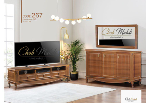 آینه کنسول و میز تلویزیون MDF وکیوم کد 267